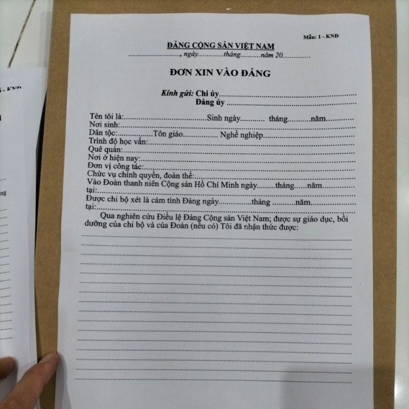Hồ sơ đảng viên ( chất liệu đẹp)