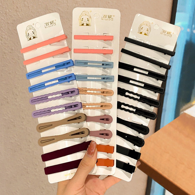 Set 10 Kẹp Tóc Nhiều Màu Sắc Đơn Giản Phong Cách Hàn Quốc