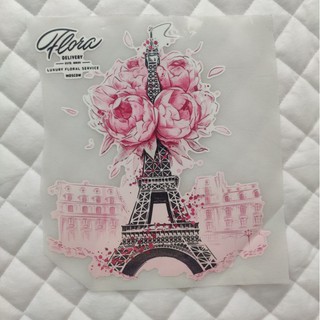 Hình dán nhiệt đủ size - Tháp hoa Paris