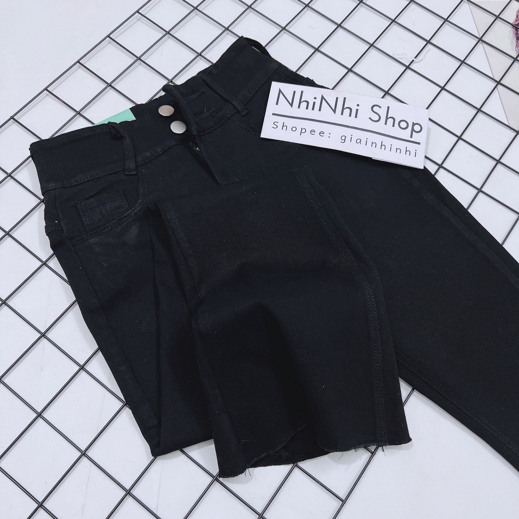 Quần skinny loe đen siêu dãn dày dặn, Quần dáng ôm cap cao co giãn QS166 - NhiNhi Shop