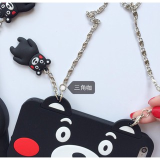 Ốp lưng iphone Gấu Kumamon + móc khóa + dây đeo