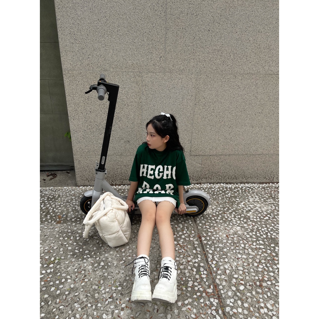 Stressmama Áo thun Hecho T-Shirt màu xanh lá cây chất liệu 100% Cotton 2 chiều 250GSM thoáng mát  Local Brand