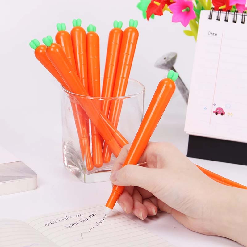 Bút Mực Gel Silicon Hình Củ Cà Rốt Cỡ Lớn Ngòi 0.5mm Mượt Mà