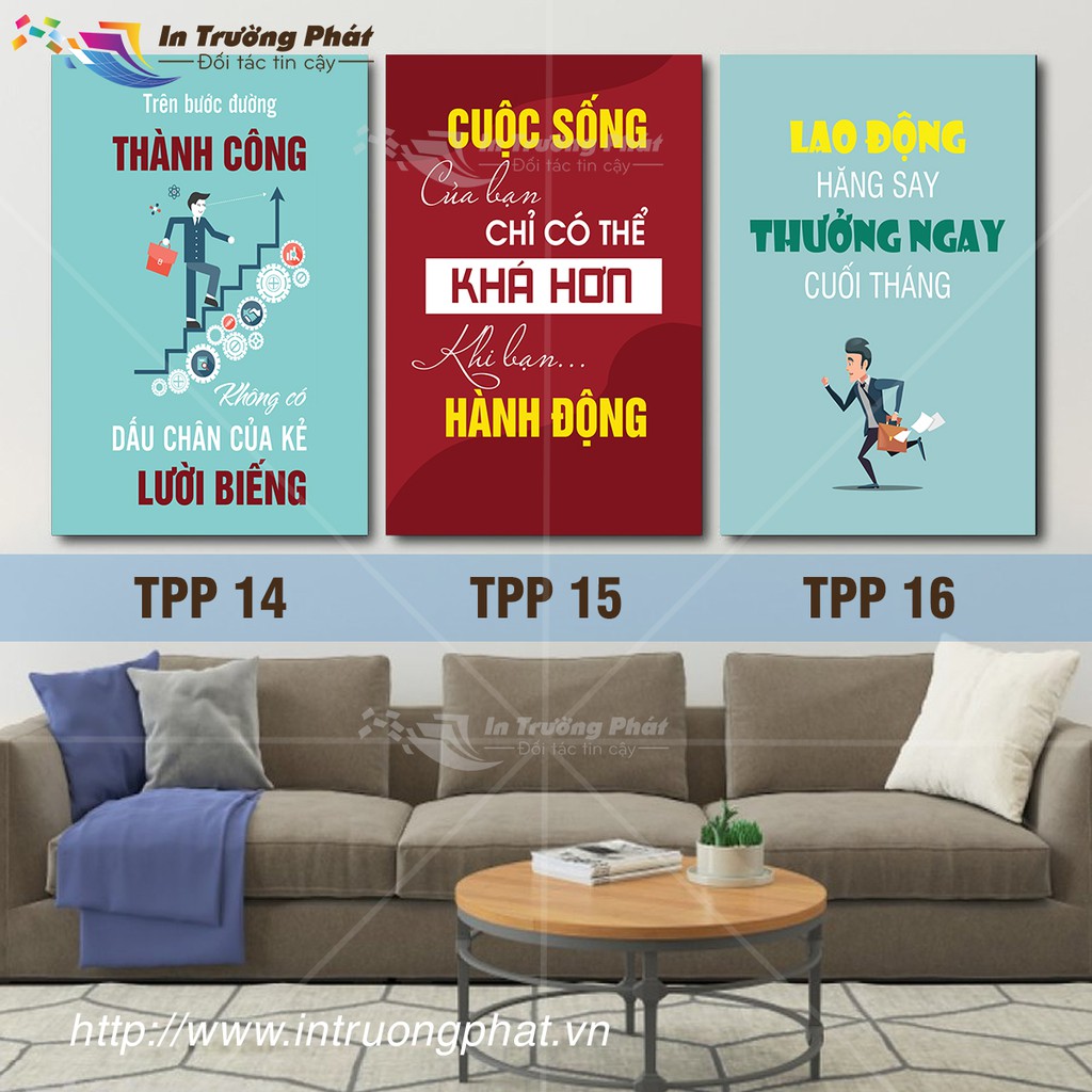 Tranh canvas treo tường tạo động lực, tranh canvas slogan hay trang trí văn phòng (giá tại xưởng)