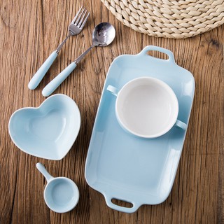 Set bát đĩa gốm nhiều màu kute