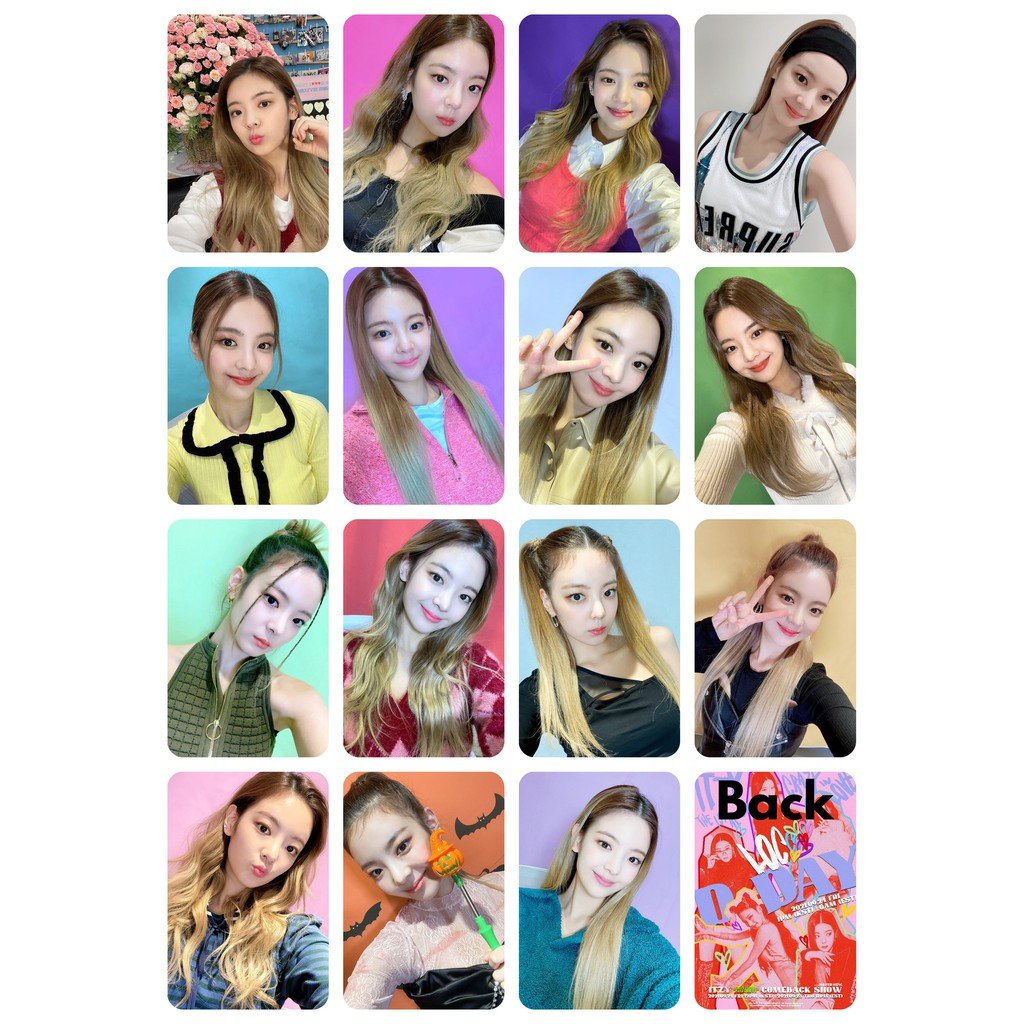 Set 15 Card giấy bo góc in 2 mặt nhóm ITZY - CRAZY IN LOVE - VIDEO CALL EVENT cán màng mờ tự chọn thành viên