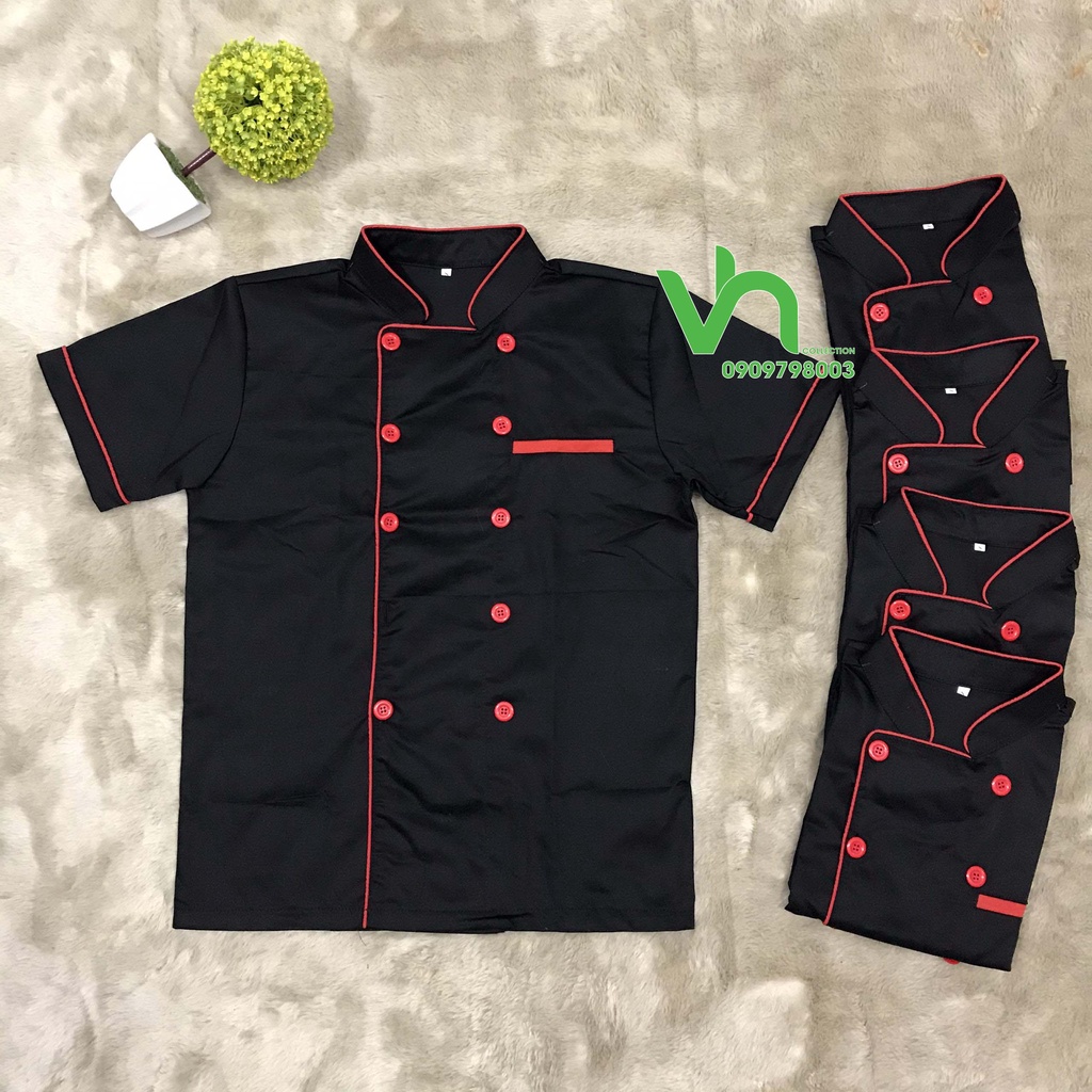 Áo bếp đồng phục cao cấp vải kaki cotton Hàn Quốc dành cho Nam Nữ làm nhà hàng