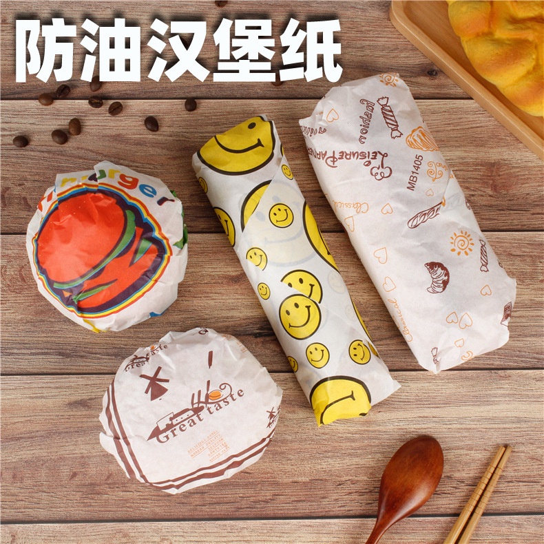 Set 100 giấy bọc bánh sandwich/thực phẩm chống thấm dầu sử dụng một lần 38*28cm
