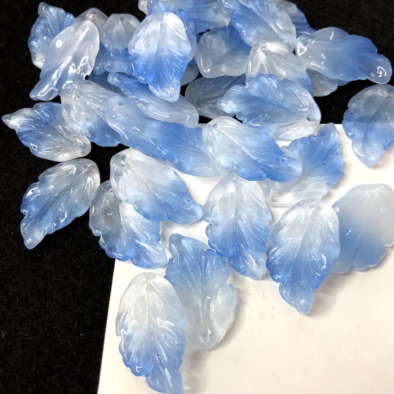 Thời Trang Set 20 Hạt Pha Lê Hình Lá 28mm Dùng Làm Trang Sức Thủ Công y15827