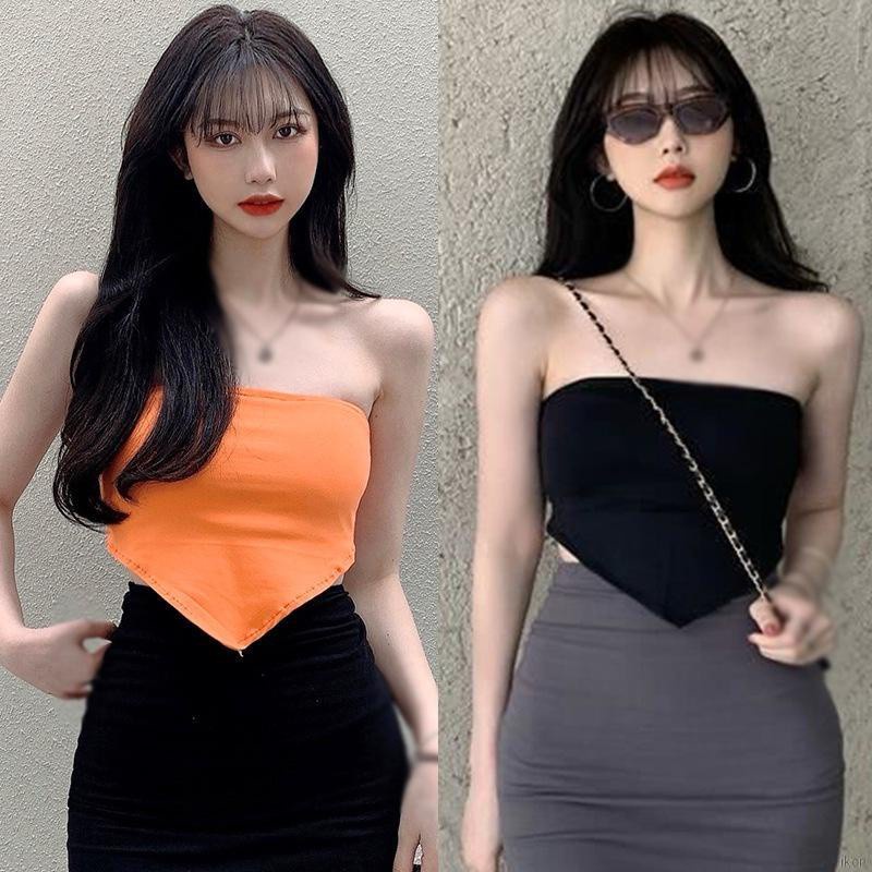 Áo Cotton Lụa Dệt Kim Sát Nách Lưng Cao Thời Trang Mùa Hè Cho Nữ