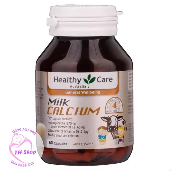 Canxi sữa, Milk Calcium Healthy Care 60 viên Úc, Canxi Healthy Care Cho Bé