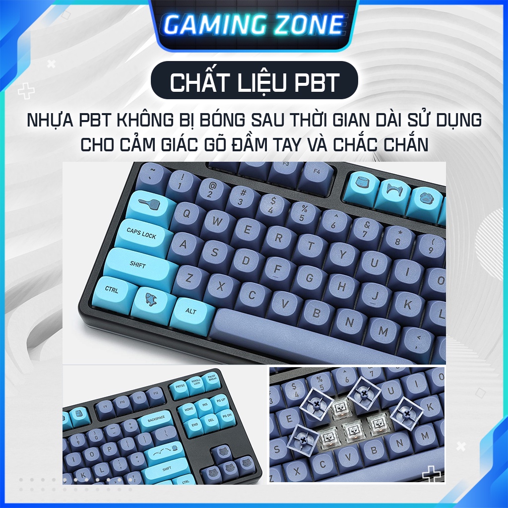 Keycap bàn phím cơ Shimmer/Blue Cat/Daruma Nhật Bản/Chopper nhựa PBT 120+ phím siêu đẹp