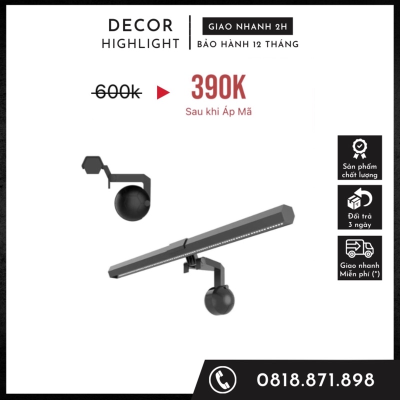 Đèn treo màn hình máy tính bảo vệ mắt Osram 3 chế độ đổi màu thông minh, chống loá, chống mỏi mắt DE04 | BigBuy360 - bigbuy360.vn