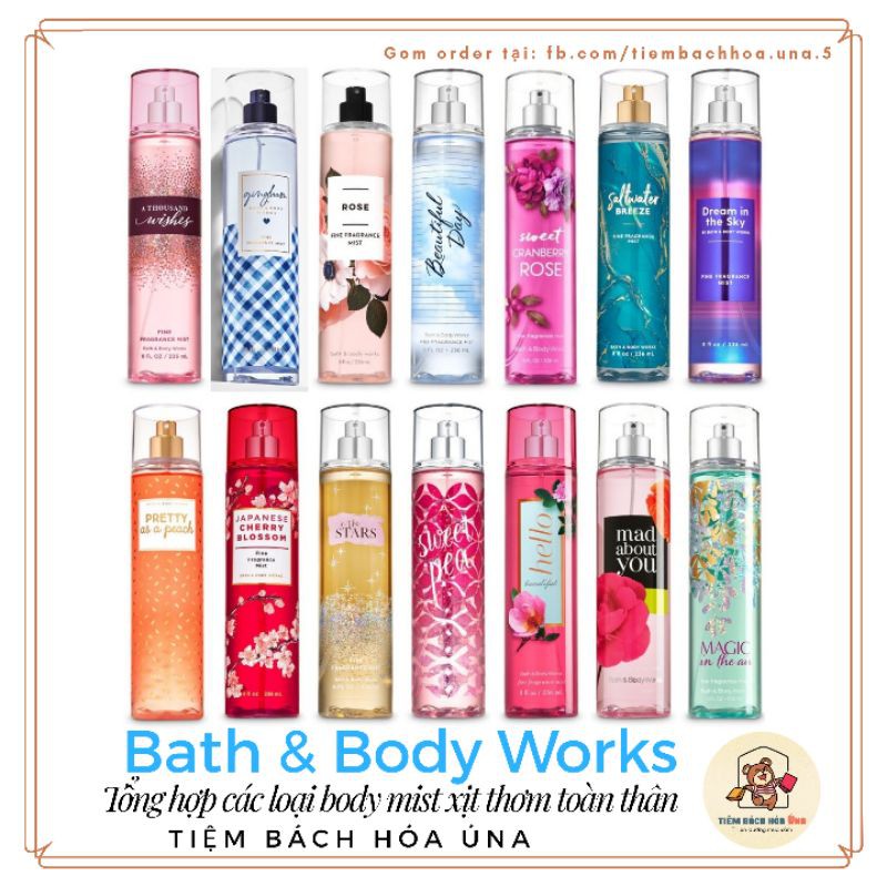 Xịt thơm toàn thân Body mist Bath and Body Works BBW 236ml | WebRaoVat - webraovat.net.vn