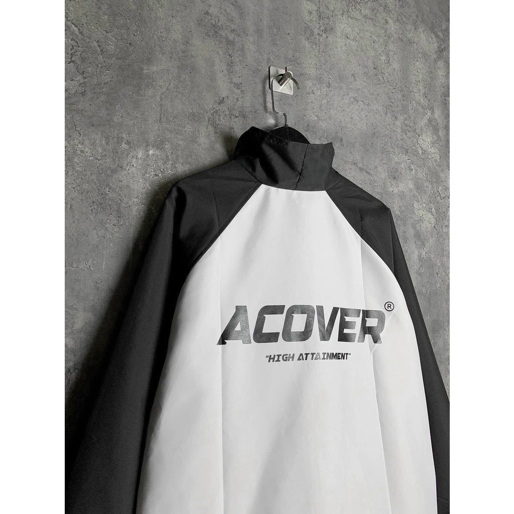 Áo bomber dù varsity ACOVER áo bóng chày dây kéo form rộng nam nữ Uniex AQ STORE