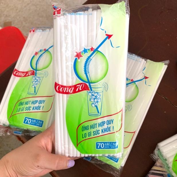 Ống hút co đầu phi 5 Tân Tường Khang, ống hút nước ngọt, cà phê ( trắng, đen, nhiều màu )
