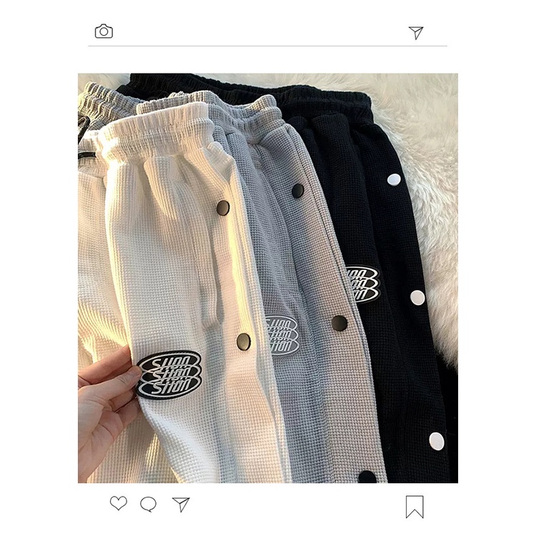 🔥Quần Jogger nam nữ🔥unisex-Quần ống rộng thiết kế có cúc bấm gấu quần cực chất Faru193