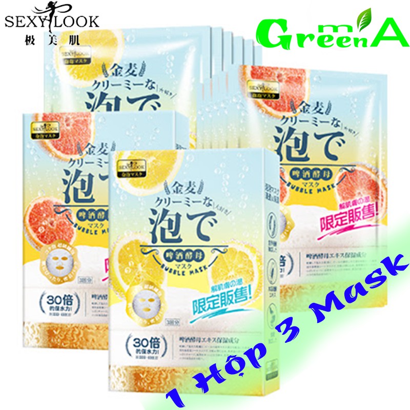 Mặt nạ sủi bọt men bia trắng sáng SexyLook Bubble Beer Mask hàng Đài Loan cao cấp [1 hộp 3 miếng]