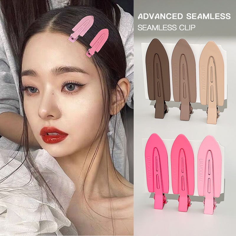 Kẹp Tóc Mái Mỏ Vịt Bằng Kim Loại Không Đường May Màu Sắc Tươi Mới Và Tươi Mới Mùa Hè