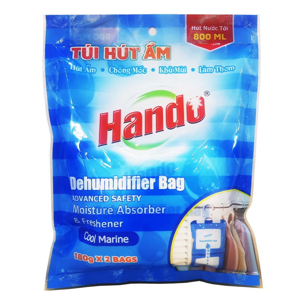 Túi hút ẩm tủ quần áo phòng ngủ khử mùi nấm mốc chống nồm dạng hạt thơm mát hando 360g