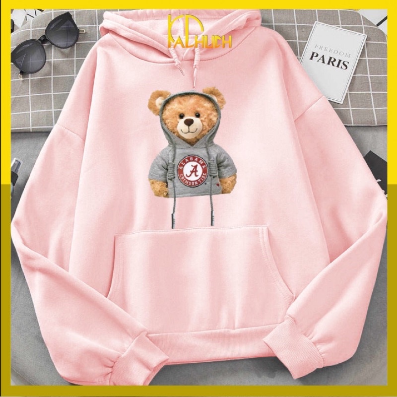 Áo hoodie nam nữ gấu moschino vải nỉ size từ 35-70kg