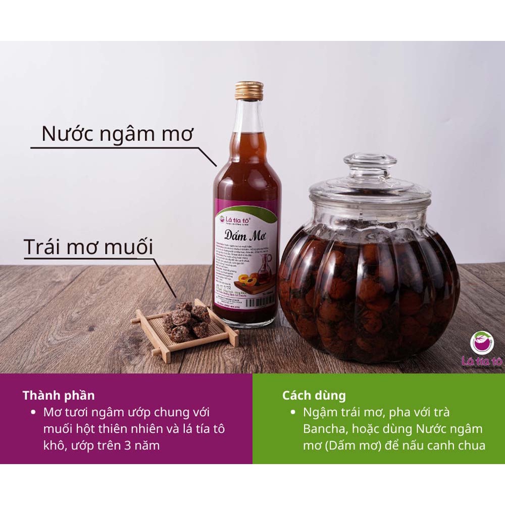 DẤM MƠ MUỐI LÂU NĂM 500ml - LÁ TÍA TÔ