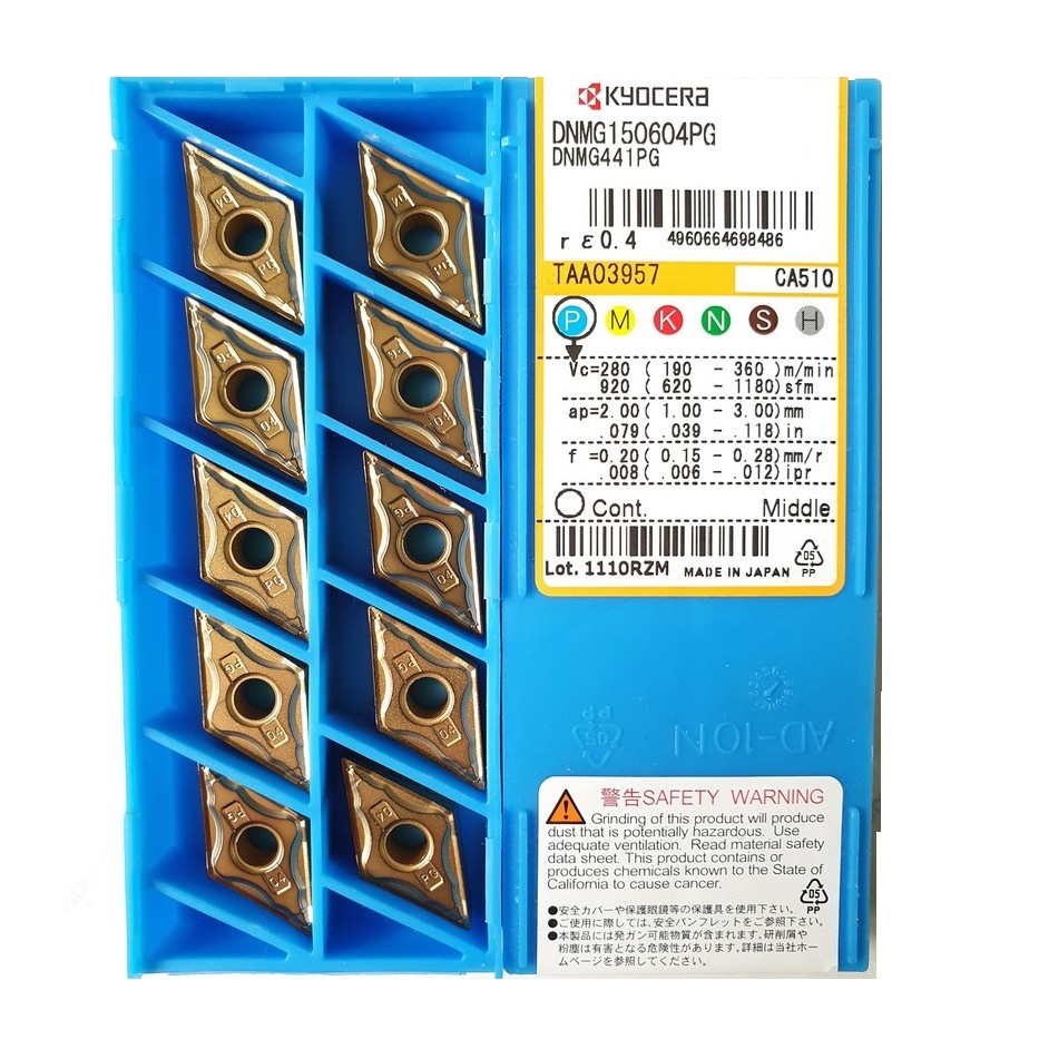 Mảnh chíp tiện DN15/DNMG15 cao cấp Nhật Bản góc mũi R0.2 R0.4 R0.8 chạy gang, thép, inox, nhôm