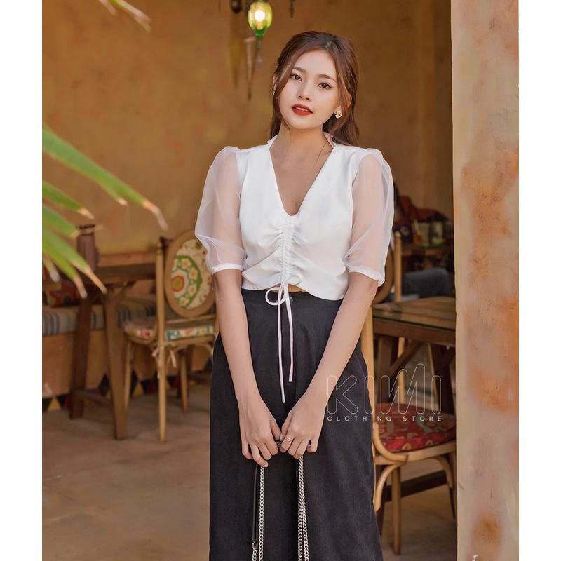 Áo Tay Voan Rút Dây Trước Ngực - AK22052