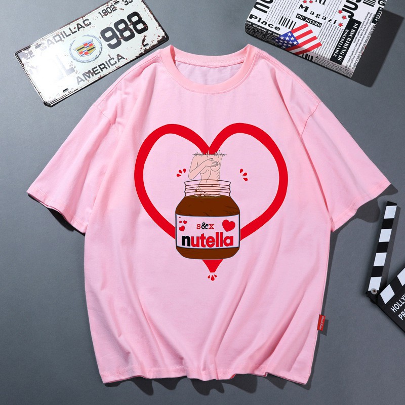 Áo Thun In Hình 2021 Love Nutella Thời Trang Mùa Hè Cho Nữ