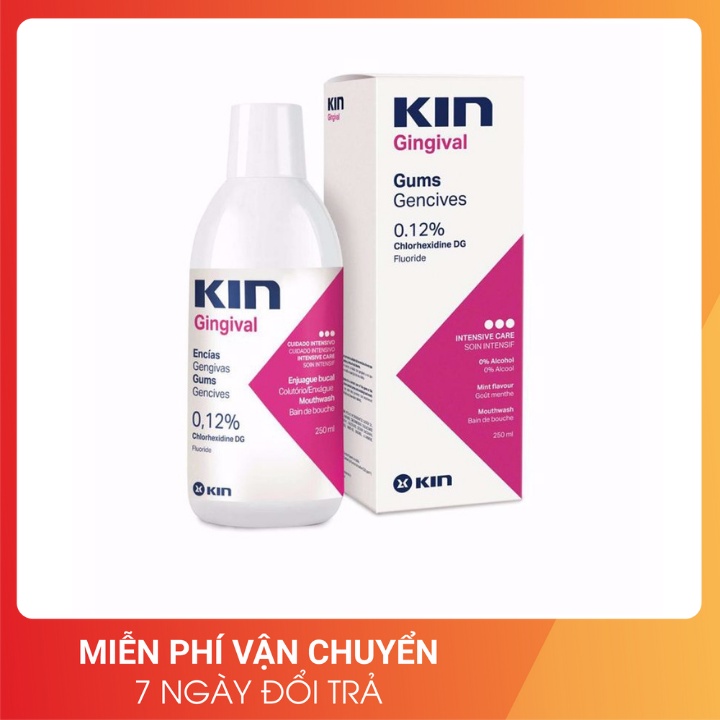 Nước Súc Miệng KIN GINGIVAL [Chai 250ml] - Sát Khuẩn Miệng Họng Ngăn Ngừa Viêm Nướu, Sâu Răng, Mảng Bám