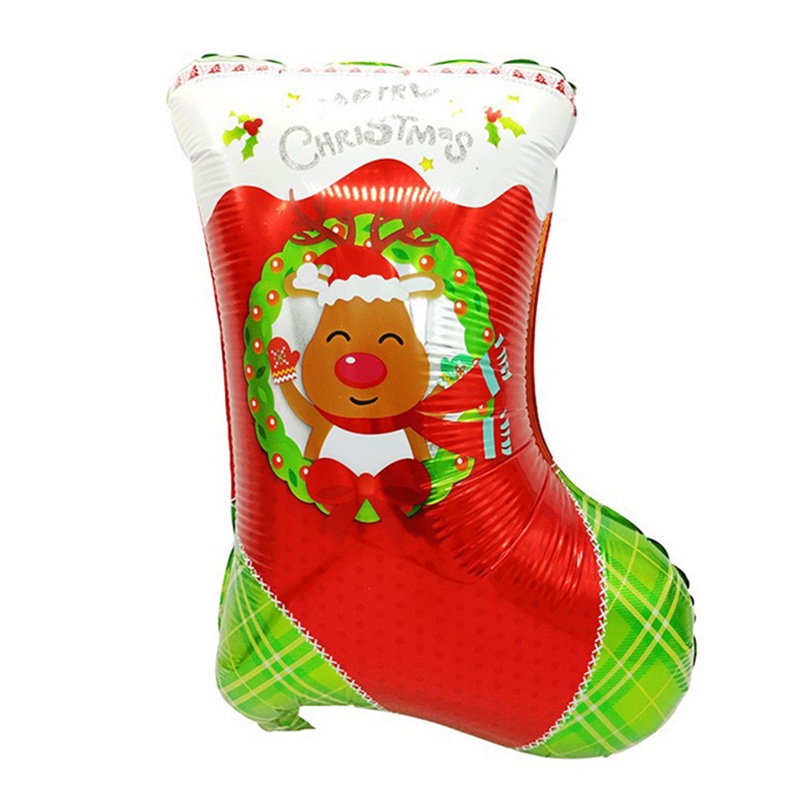 Tmdbyx Bong bóng lá nhôm hình vớ ông già noel trang trí cây thông giáng sinh
