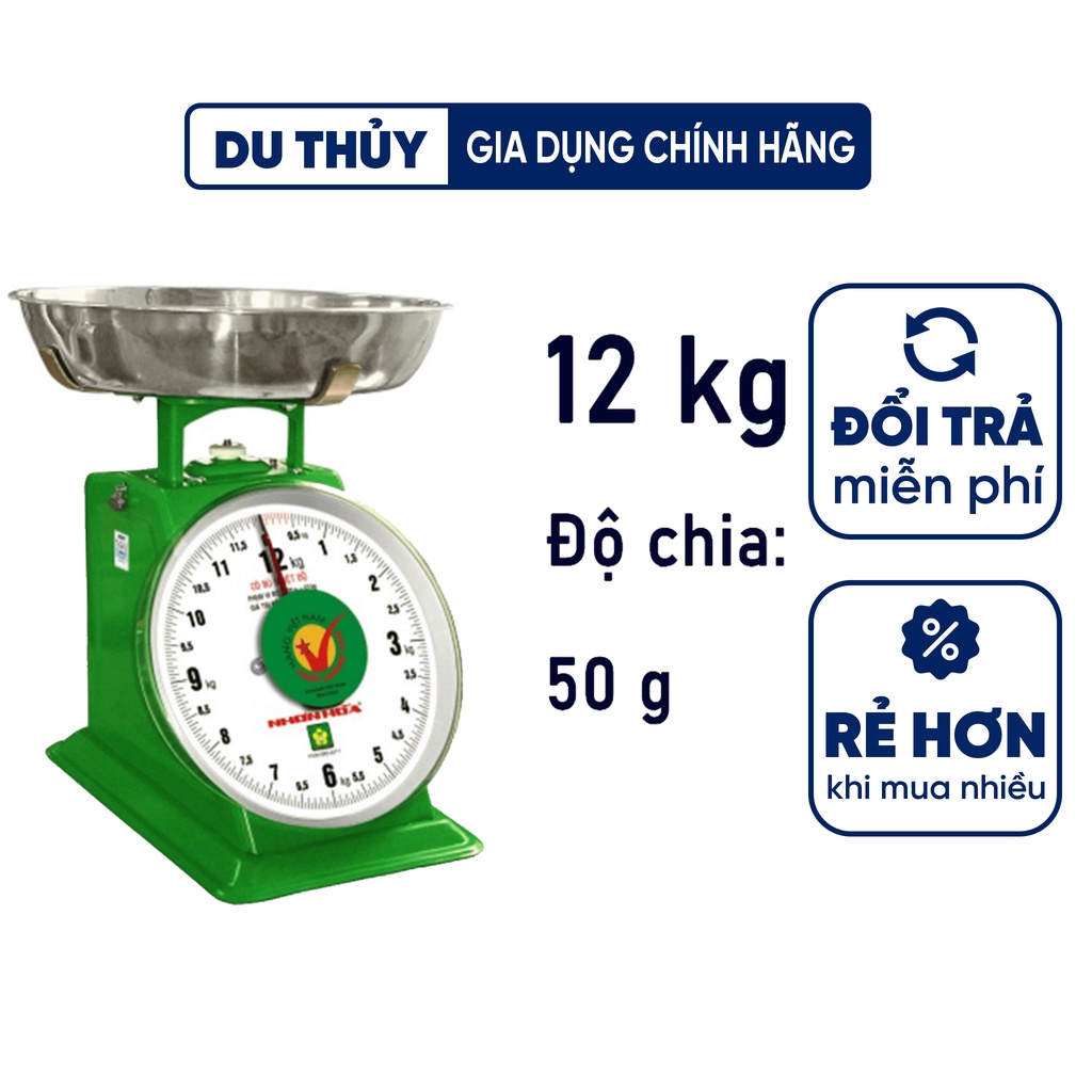 Cân đồng hồ 12kg Nhơn Hòa chính hãng đảm bảo độ chính xác cao, trung thành và lâu bền, sản xuất theo tiêu chuẩn ISO-9001