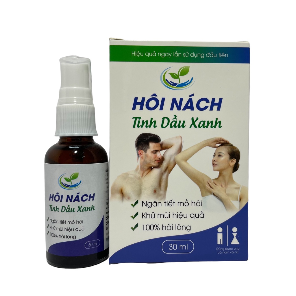 Xịt Khử Mùi Hôi Nách Tinh Chất Thiên Nhiên 100% Organic, Hàng Chính Hãng Tinh Dầu Xanh Chai 30ml