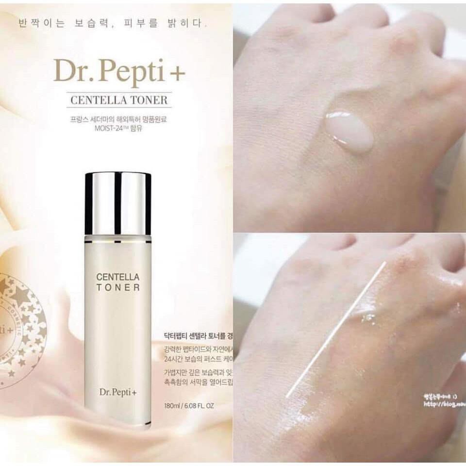 Nước Hoa Hồng Dr.Pepti Centella Toner 180ml Se Khít Lỗ Chân Lông, Phục Hồi Da