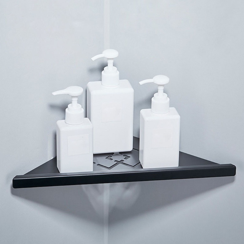 Giá Đỡ Dầu Gội Bằng Kim Loại Hình Tam Giác Đa Năng Gắn Góc Tường Nhà Bếp / Phòng Tắm