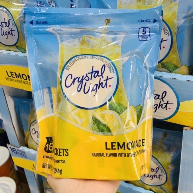 DATE 8.22 Bột Pha Nước Chanh Crystal Light Lemonade 16 Gói