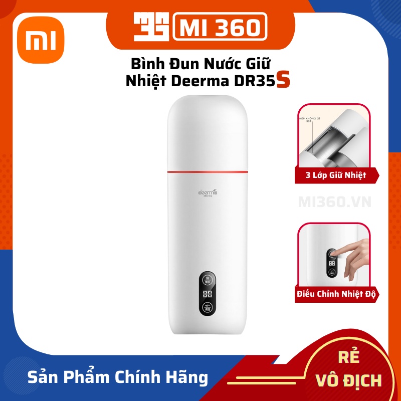 Bình Đun Nước Giữ Nhiệt Deerma DR-35S ✅ Điều Chỉnh Nhiệt Độ Nấu, Giữ Nhiệt Lâu✅ Hàng Chính Hãng