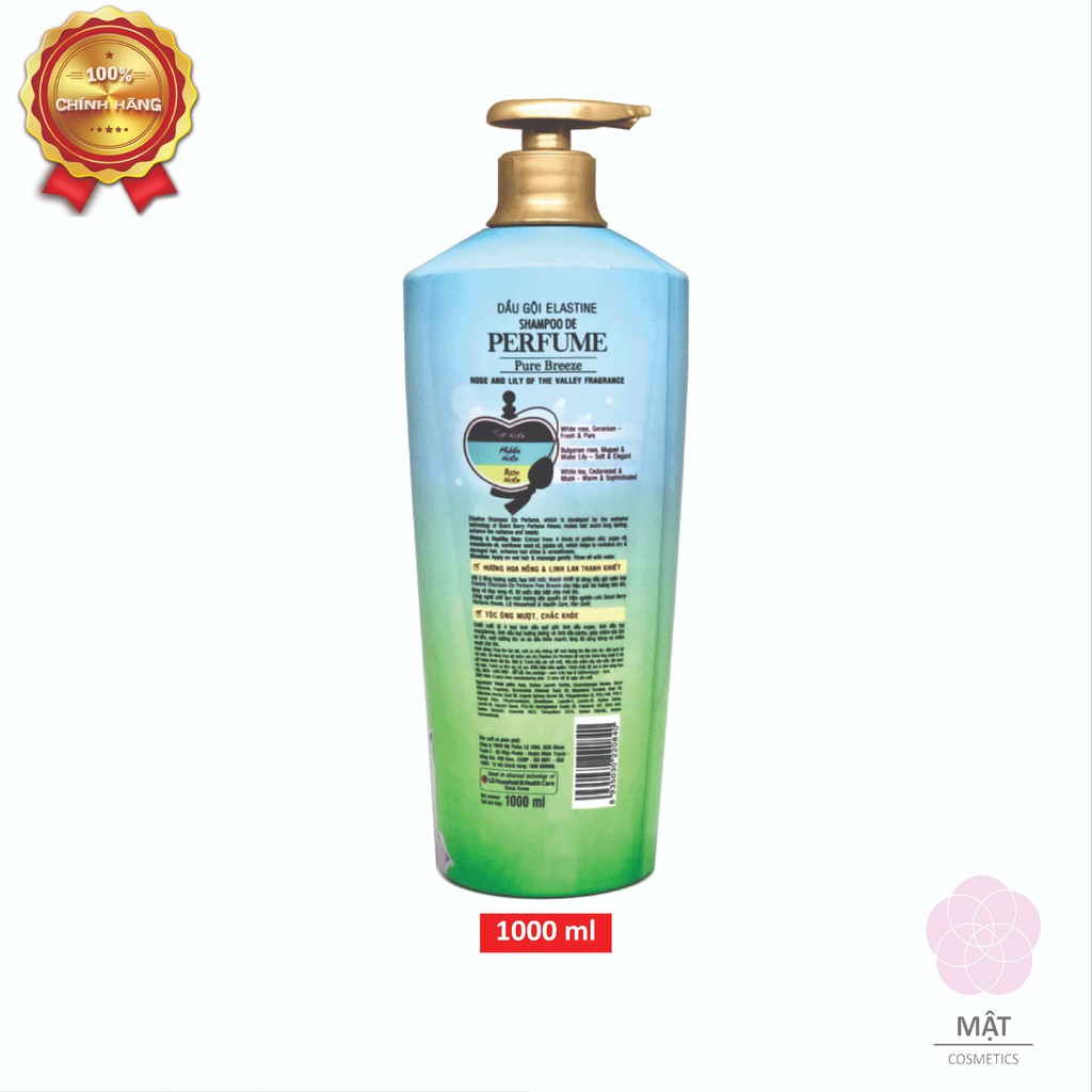 Dầu gội nước hoa Elastine Pure Breeze 1000ML