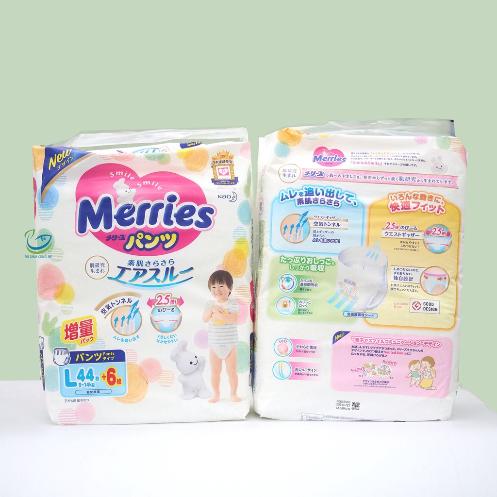 (Cộng Miếng) Bỉm Dán, bỉm Quần Merries Nội Địa Nhật NB96/S88/M68/L58/M64/L50/XL44/XXL26/XXL28