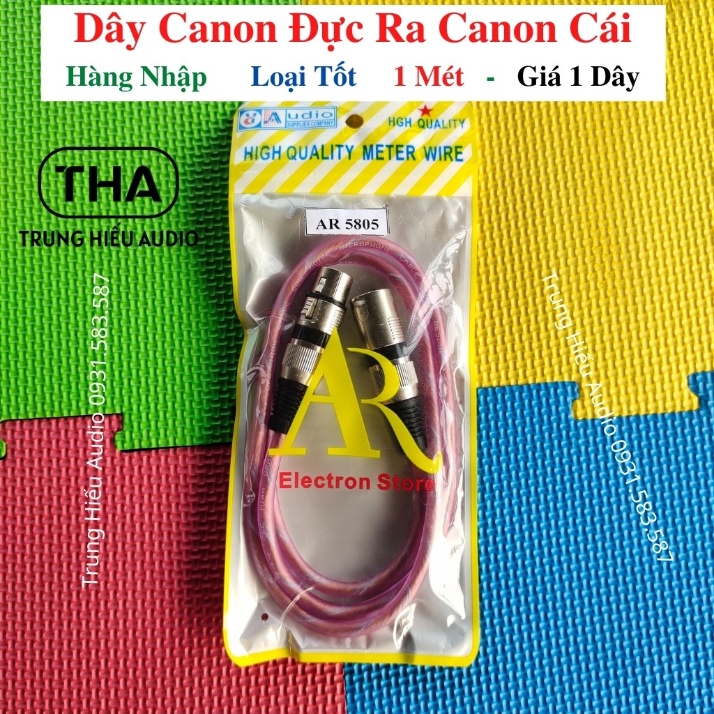 Dây Tín Hiệu Canon Đực Ra Canon Cái Chống Nhiễu, Loại Tốt, Dài 1 Mét, Jack 2 Đầu Canon, Hàng Nhập - Trung Hiếu Audio