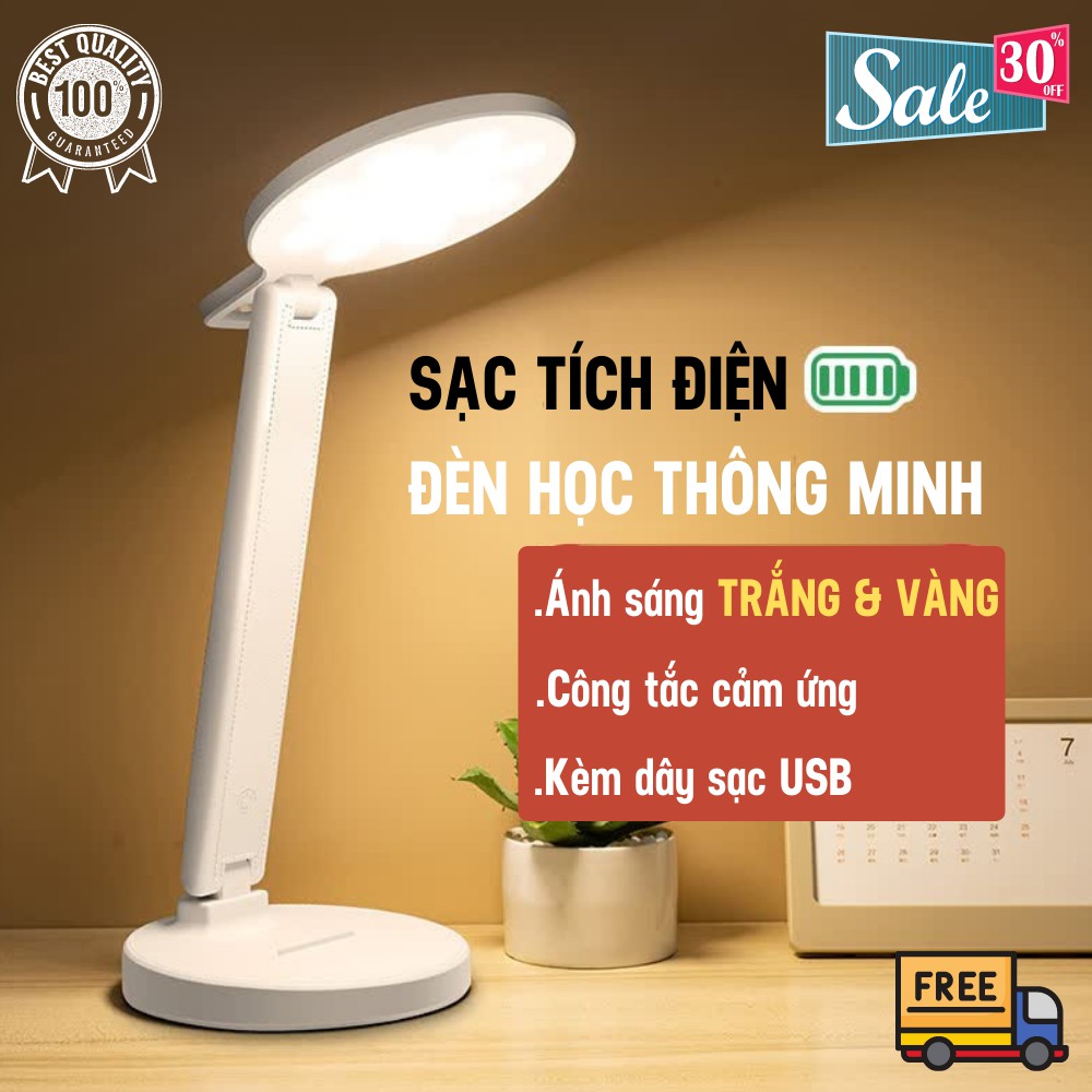 Đèn Học Để Bàn Chống Cận , Đèn Học LED Gập Gọn Cảm Ứng Chạm Thông Minh TIME HOME