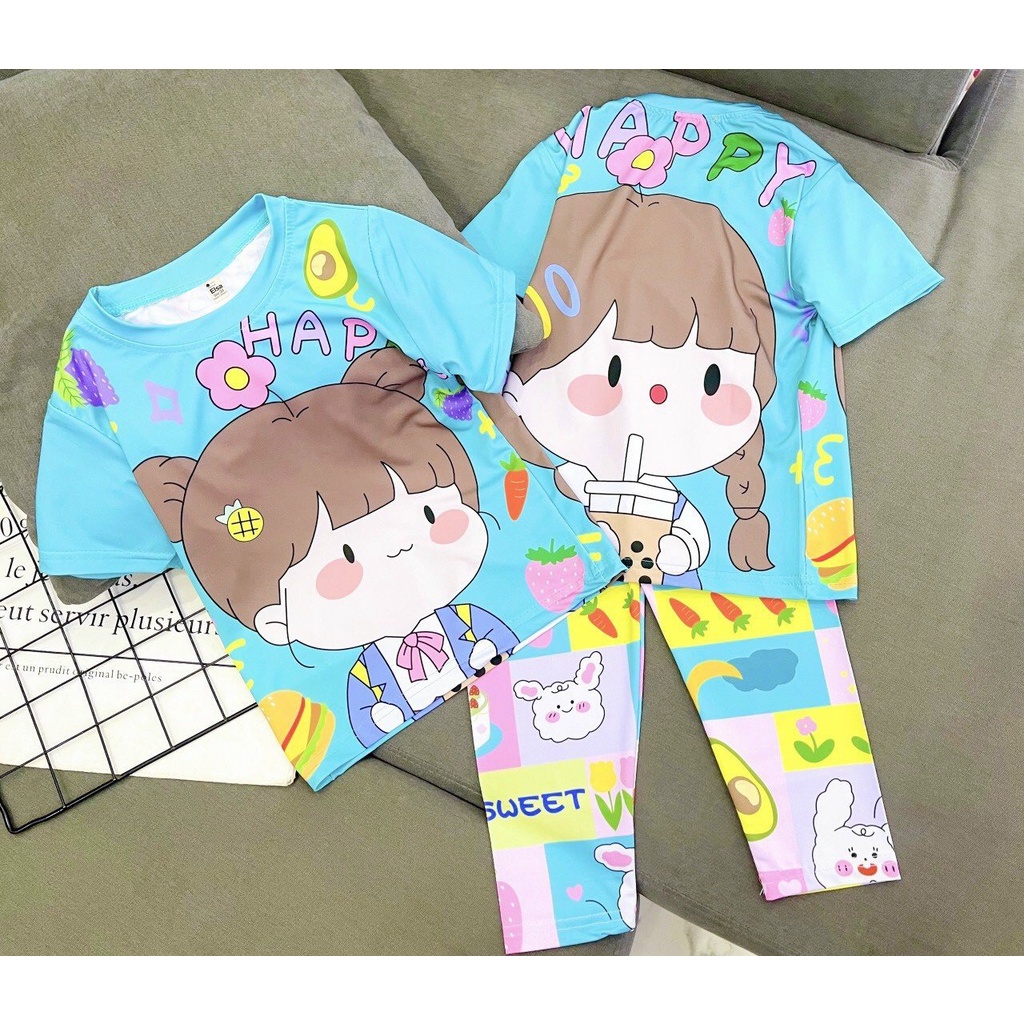 Bộ đồ bé gái in hình 3D HOT TREND chất vải dày mịn thoáng mát được các bé yêu thích BGM32