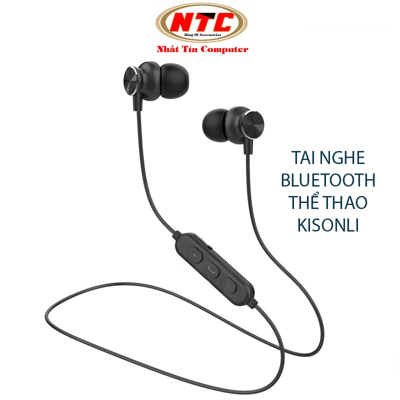 Tai nghe bluetooth thể thao Kisonli A2 chống nước tiêu chuẩn - thiết kế nam châm 2 đầu (đen)