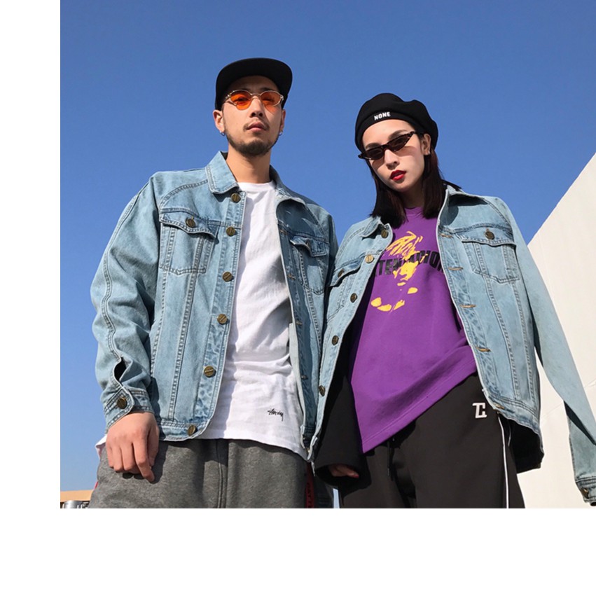 áo khoác jean đôi nam nữ 7j77