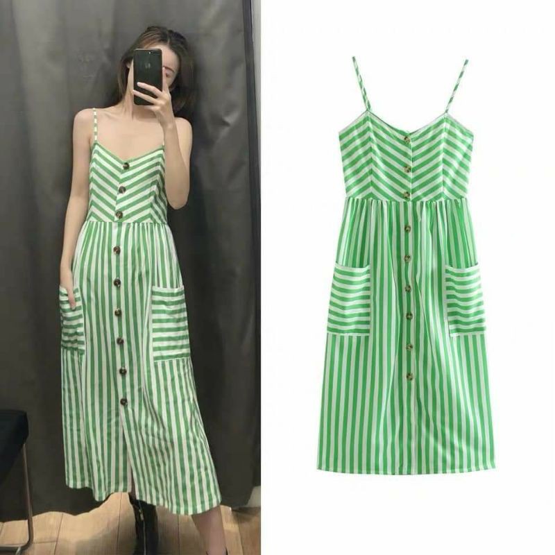 váy 2 dây kẻ z.a.r.a.a