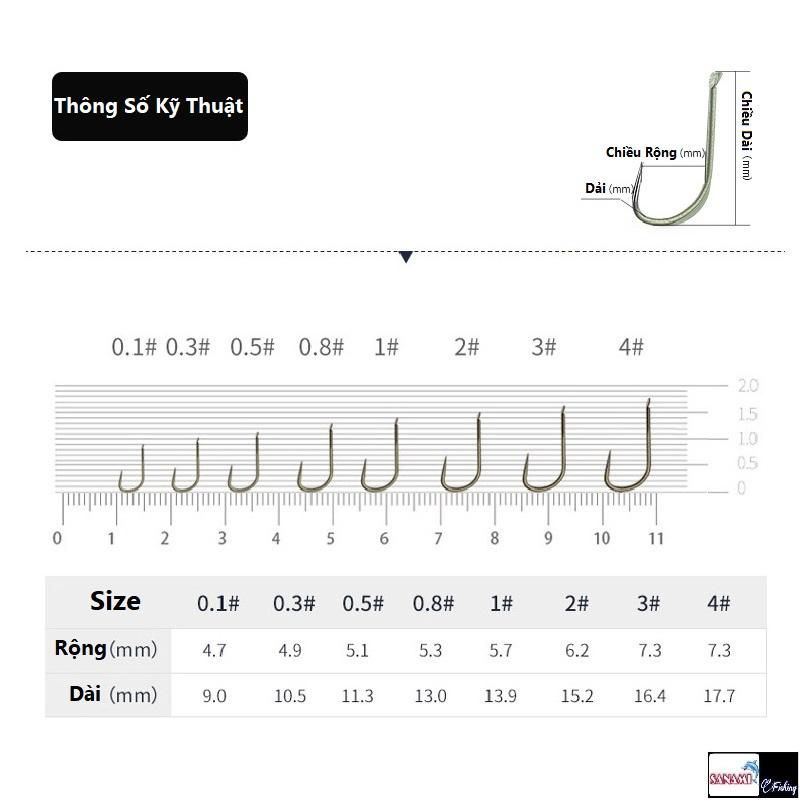 10 Lưỡi Câu Cá Kanto Chất Liệu Hợp Kim Titan Mới Không Ngạnh