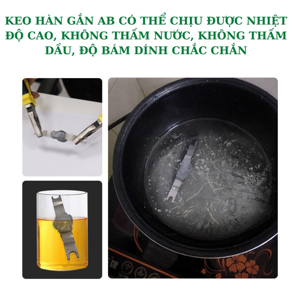 Bộ 2 tuýp kem hàn gắn AB siêu chắc, dán đa năng trên mọi vật dụng trọng lượng 100gr.