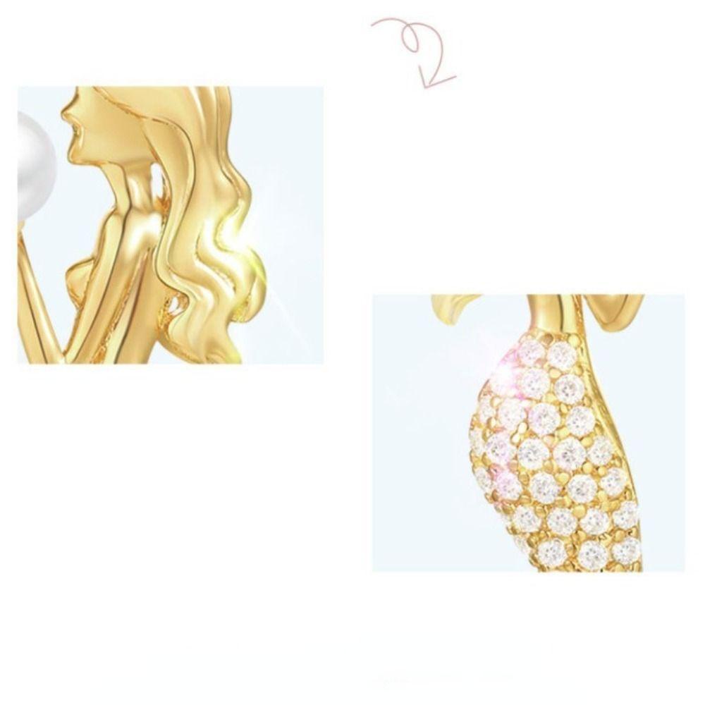 Vanes1 Nàng Tiên Cá Móc Treo Sang Trọng|Bông Tai Hình Đuôi Cá Đính Ngọc Trai Phong Cách Hàn Quốc