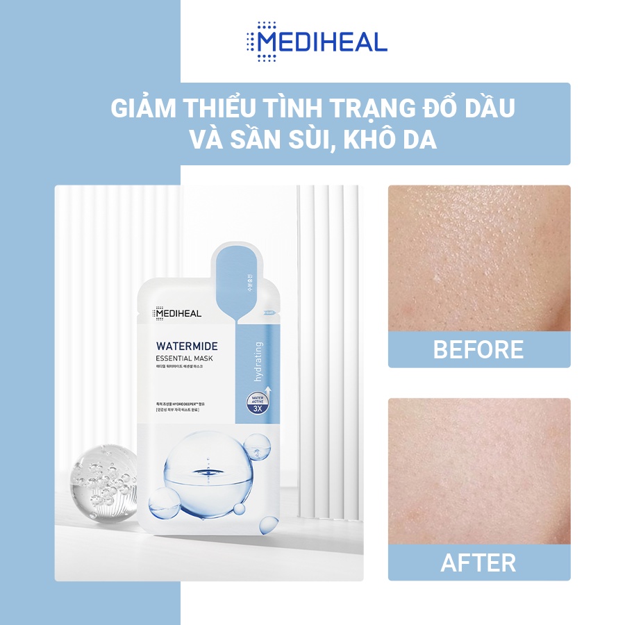 Mặt Nạ Cấp Nước Dưỡng Ẩm Cho Làn Da Khô Ráp Mediheal Watermide Essential Mask ver 2022 24ml