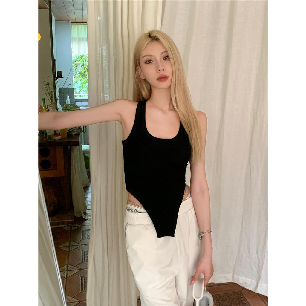 Cocory vn Áo Tank Top Cổ Thấp Dáng Ôm Phong Cách Mỹ Thời Trang Mùa Hè Quyến Rũ Cho Nữ